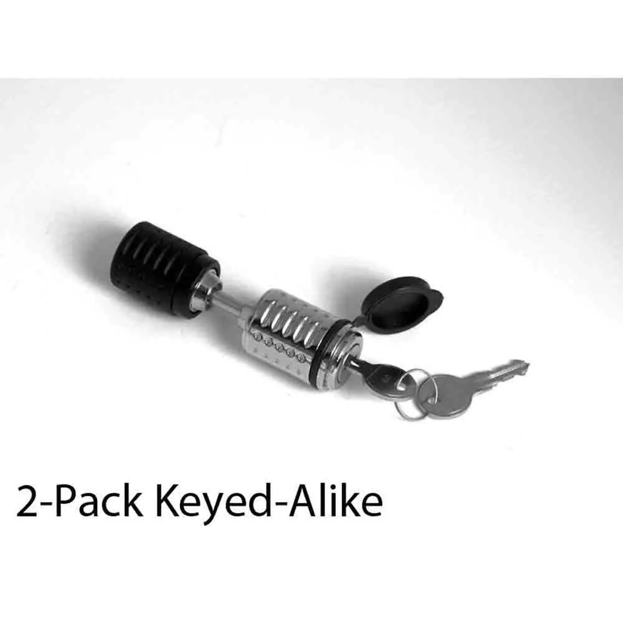 DeadBolt Adjustable Coupler Latch Lock — 2-Pack, Keyed Alike, 1/4in. Diameter, Rubber Coated, Model# RC-2-KA2